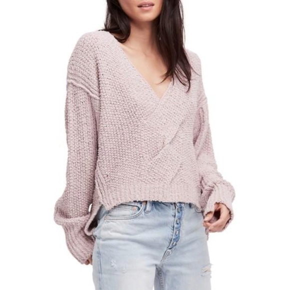 Free People Purple Coco V Neck Knit Sweater - Picture 4 of 16
